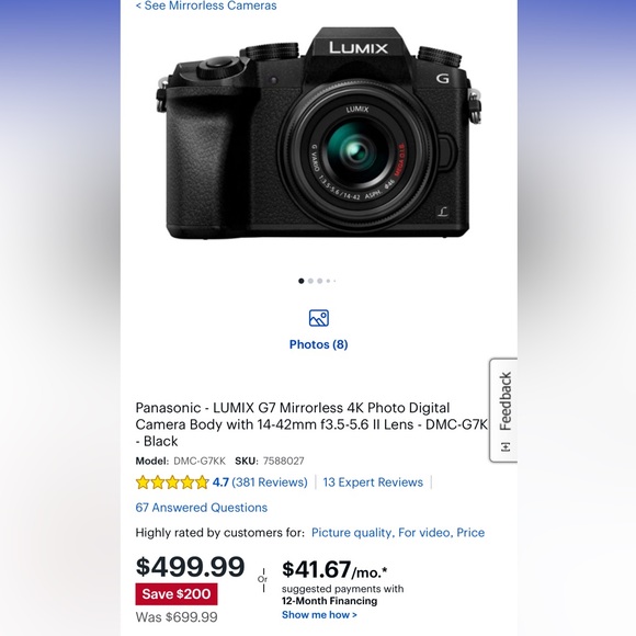 Panasonic Cameras, Photo & Video Brand New Panasonic Lumix G7